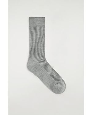 COS Ribbed Silk Socks - Grey