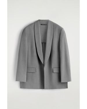 COS Shawl-Collar Wool Blazer - Gray