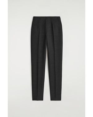 COS Wool-Blend Slim-Leg Trousers - Black