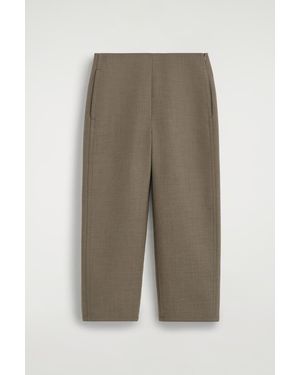 COS Double-Faced Barrel-Leg Pants - Green