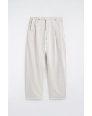 COS Belted Denim Relaxed-Fit Barrel-Leg Pants - White
