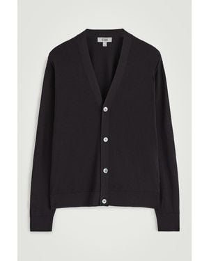 COS Knitted Silk V-Neck Cardigan - Black
