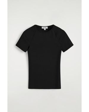 COS Interlock Jersey T-Shirt - Black