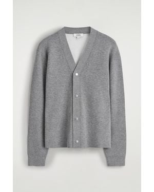 COS Double-Faced Knitted Cardigan - Grey