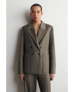 COS Doppelreihiger Blazer Aus Woll-Twill - Braun