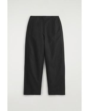 COS Pima Cotton Barrel-Leg Pants - Black