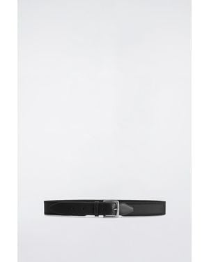 COS Leather-Trimmed Webbing Belt - White