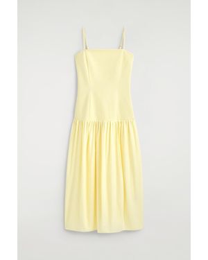 COS Sculpted Dropped-Waist Midi Dress - Yellow