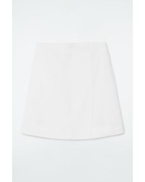 COS Front-pleat Mini Skirt - White