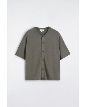 COS Bouclé-Knit Short-Sleeved Cardigan - Grey