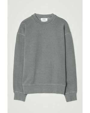 COS Relaxed Washed-Cotton Sweatshirt - Gray