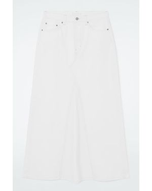 COS Paneled Denim Maxi Skirt - White
