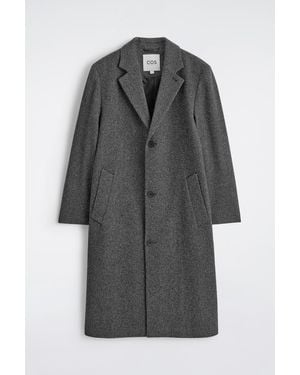 COS Single-Breasted Wool Long Coat - Grey