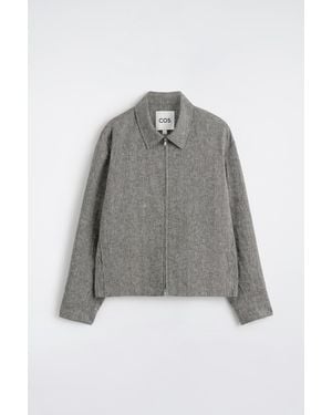 COS Linen Blouson Jacket - Grey