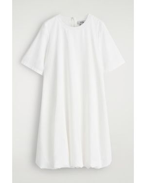 COS Bubble-Hem Mini Dress - White