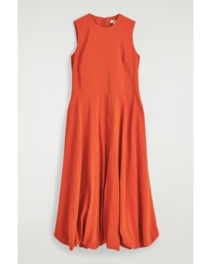 COS Sleeveless Bubble-Hem Midi Dress - Red