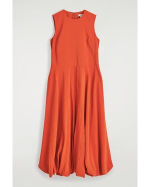 COS Sleeveless Bubble-Hem Midi Dress - Red