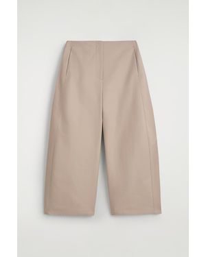 COS Cropped Barrel-Leg Cotton Trousers - Natural