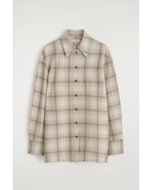 COS Checked Flannel Shirt - Natural