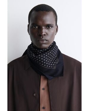 COS Schal Aus Seiden-Mix Mit Geometrischem Print - Schwarz