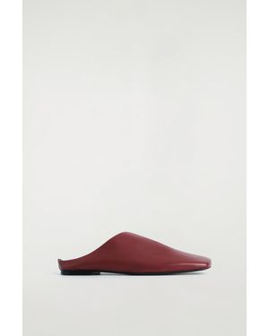 COS Draped Leather Mules - Red