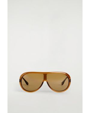 COS Oversized Aviator Sunglasses - Brown