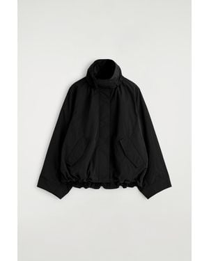 COS Nylon Funnel-Neck Jacket - Black