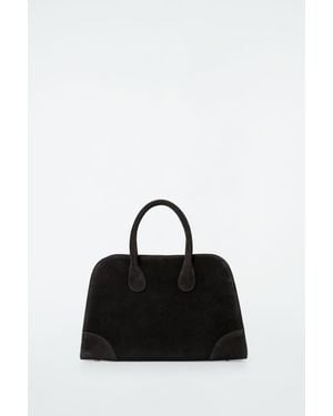 COS Mini Studio Bowling Bag - Suede - Black
