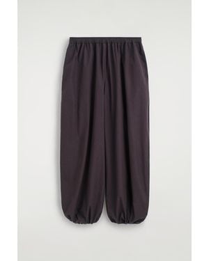 COS Fluid Cotton Balloon Trousers - Brown