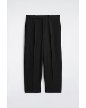 COS Wool-Blend Relaxed-Fit Straight-Leg Trousers - Black