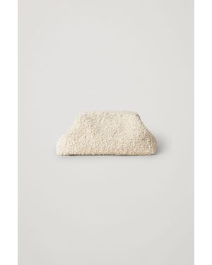 COS Teddy Fleece Clutch - White