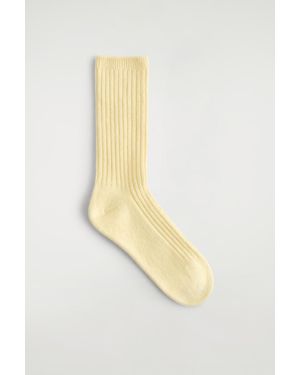 COS Ribbed Cashmere Socks - White