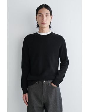 COS Cotton Crew-Neck Sweater - Black
