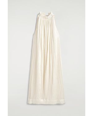 COS Crinkled-Satin Midi Dress - White