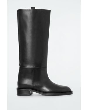 COS Leather Riding Boots - Black