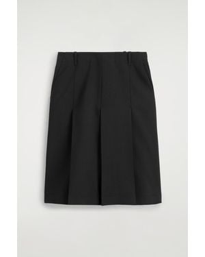 COS Box-Pleat Wool Midi Skirt - Black