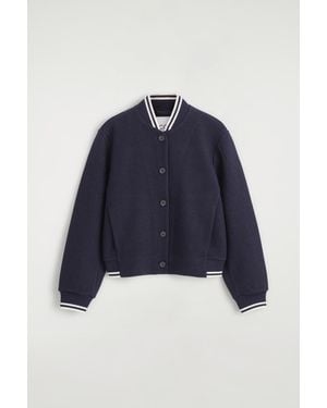 COS Boiled Wool-Blend Bomber Jacket - Blue
