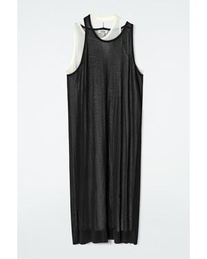COS Layered Knitted Midi Dress - Black