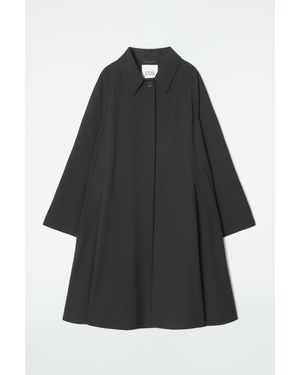 COS Voluminous Swing Trench Coat - Black