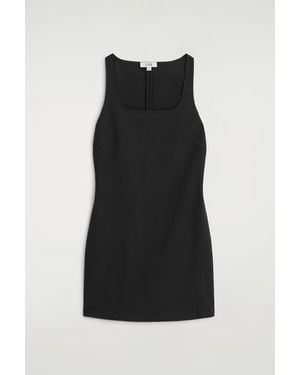 COS Square-Neck Crepe-Jersey Dress - Black