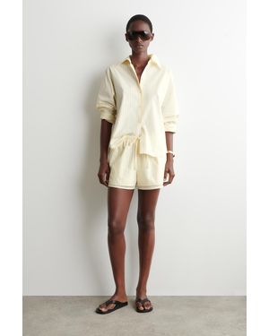 COS Shorts Aus Baumwoll-Popeline Mit Kordelzugbund - Natur
