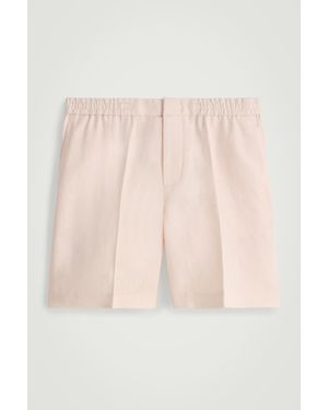 COS Elasticated Linen Shorts - Pink