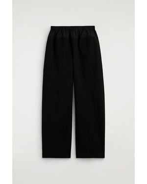 COS Poplin-Panelled Jersey Pants - Black