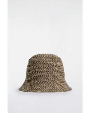 COS Open-Knit Bucket Hat - Natural