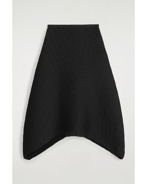 COS Voluminous Pleated Midi Skirt - Black