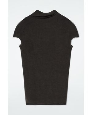 COS Draped Wool-Silk Top - Black