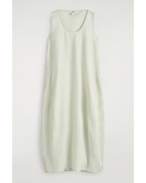 COS Elasticated-Hem Linen Maxi Dress - White