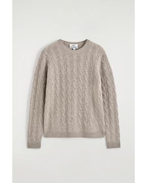 COS Cable-Knit Cashmere Sweater - Natural