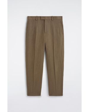 COS Linen Relaxed-Fit Tapered Trousers - Green