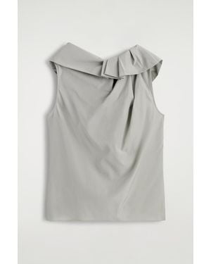 COS Oversized Draped Top - Grey